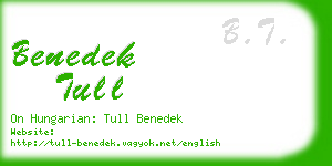 benedek tull business card